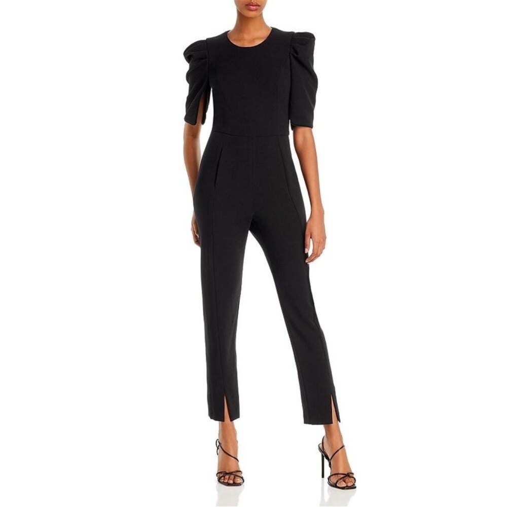 Black Halo 2 Russo Puff-Sleeve One Piece Jumpsuit 0240 Black womens